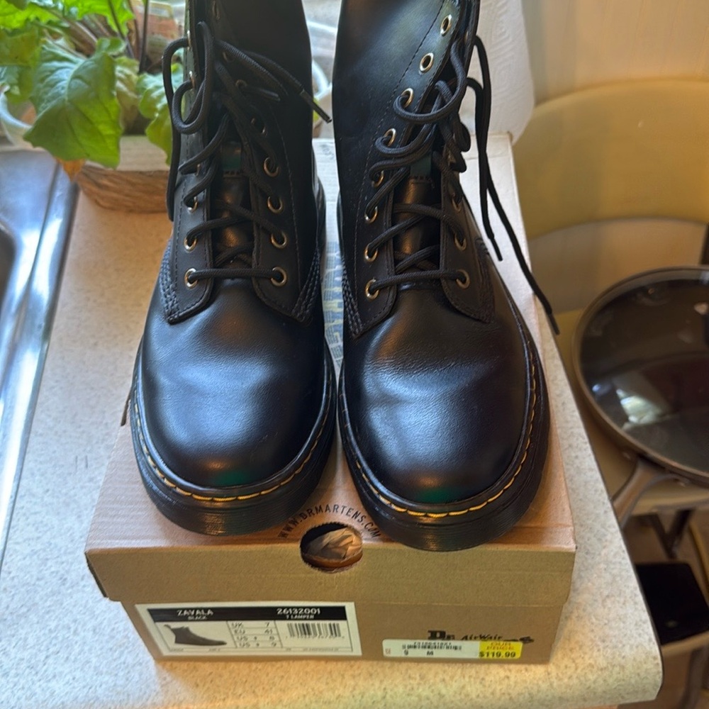 Dr. Martens Black Leather Combat Boots